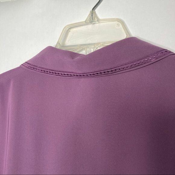 Laura Scott Wms 16 Purple Floral Embroidered Blouse Casual Dressy Office - Picture 10 of 11